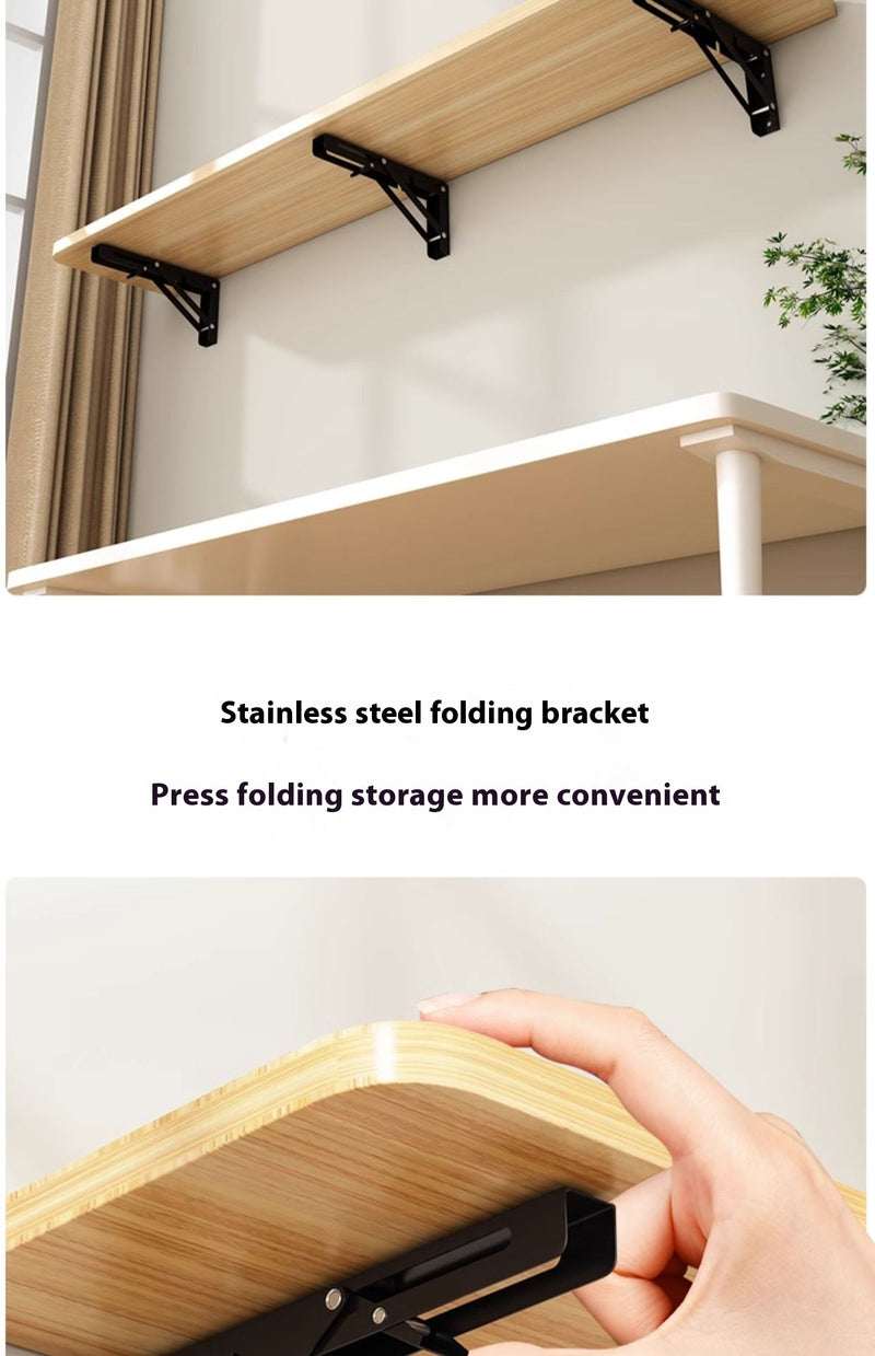 Space-Saving White Wooden Wall-Mounted Folding Desk - Adjustable & Foldable Computer Monitor and Laptop Stand with Cork Material, Ideal for Home & Office Organization, Perfect for Kitchen, Dorms