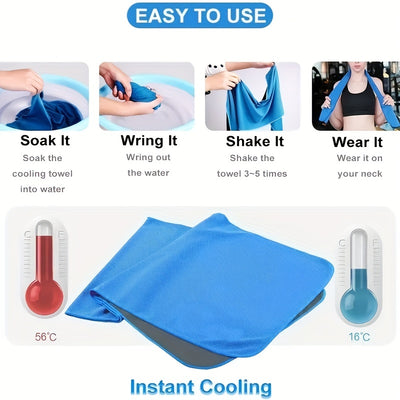 Quick-Drying Sports Towel with Storage Box and Cooling Ice Blanket for Outdoor Fitness and Camping Christmas Gift