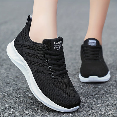 Women's Breathable Mesh Sneakers, Casual Lace Up Outdoor Shoes, Comfortable Low Top Sport Shoes