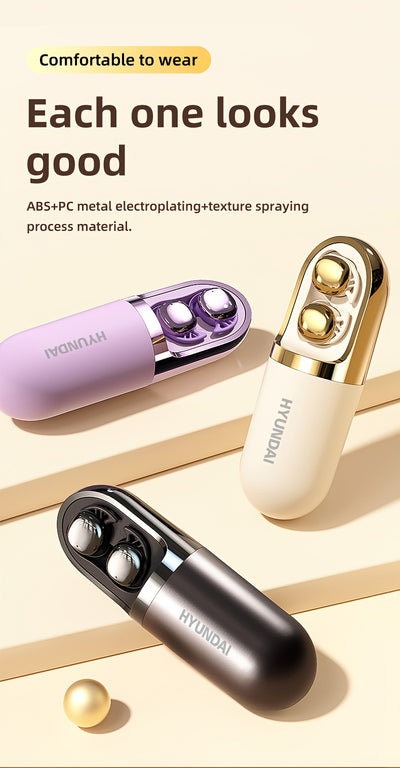 HYUNDAI HY-S13 2025 Wireless Earbuds - 100+ Hour Battery Life, 0 Pressure Sensation, 6.0 Flash Connection, 6.0 Wireless, 6.0 Wireless Earbuds with 6.0 Wireless Technology, Comfortable Fit For Everyday Use, Sleek Earbud Design