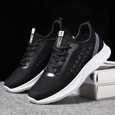 Women's Breathable Mesh Running Shoes, Lightweight Low-Top Casual Sports Sneakers with Lace-Up Closure, Fabric Upper and PU Sole