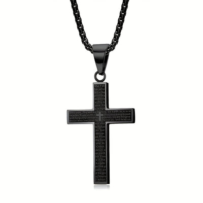 1pc Men'S & Women'S 304 304 304 304 Stainless Steel Cross Pendant Necklace - Heavy-Duty 304 304, 304 304 Stainless Steel, Golden/Tan, Golden-Tone Cross with & Cross Design, Durable Everyday Jewelry for Men & Women, Stylish La