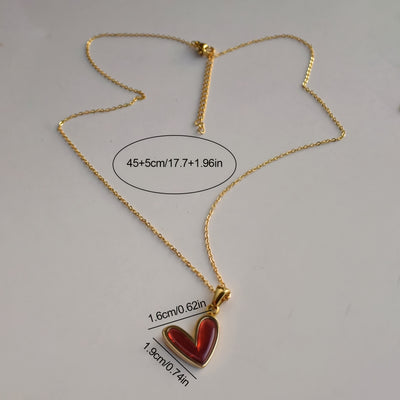 Set of 2 Cute Fashion Stainless Steel Pendant Necklace for Women, Heart Shape Design, Suitable for Valentine'S Day Gift, Elegant Necklace for Daily Party Decoration Fashion Accessories As a Gift