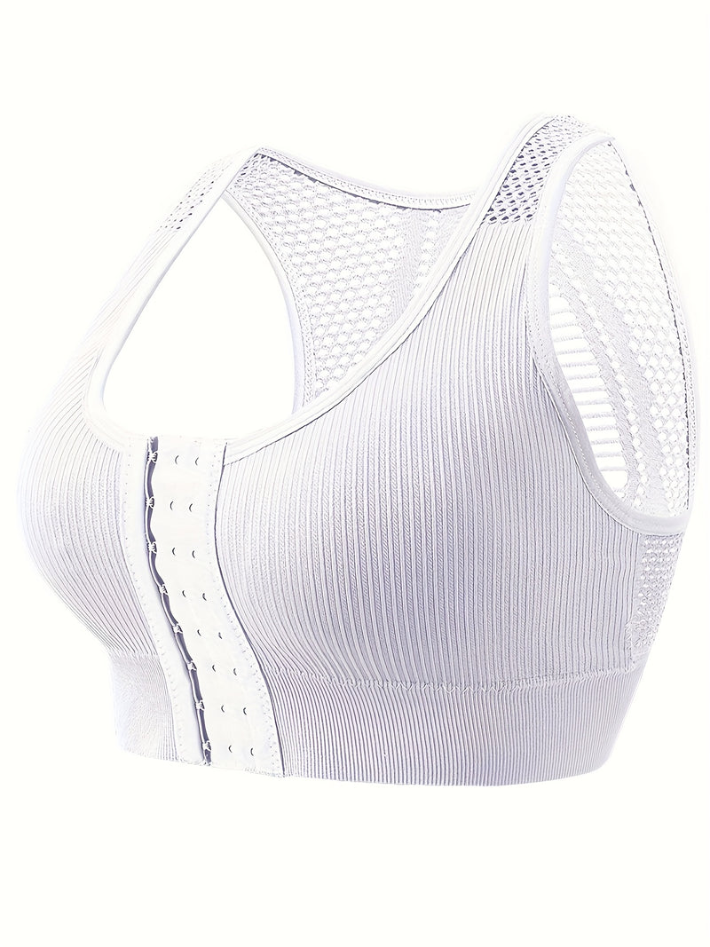 New Cross-Border Plus-Size Sports Bras with Breathable Mesh, Strong Support, Wire-Free, Seamless Design, Available in a Set of Three.
