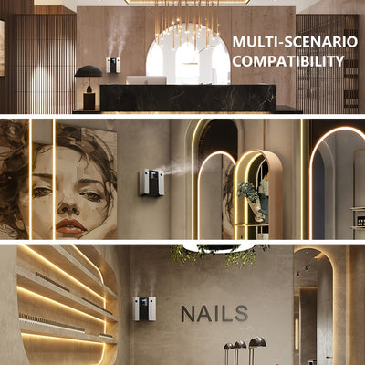 Waterless Essential Oil Diffuser for Home & Hotel, Spa, Office – Max 3000 sq ft Coverage, 2*160ml Capacity, Hotel Series Nebulizing Diffuser with Intelligent Aroma Air Dispersion, Wall-Mountable Design, Ultra-Quiet 35dB Whi