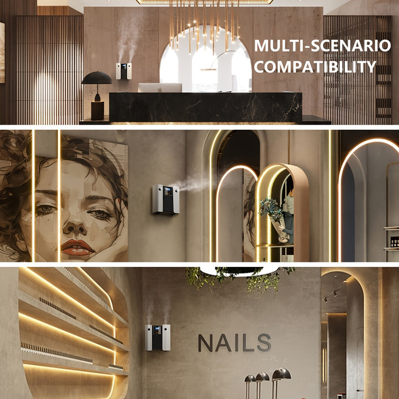 Waterless Essential Oil Diffuser for Home & Hotel, Spa, Office – Max 3000 sq ft Coverage, 2*160ml Capacity, Hotel Series Nebulizing Diffuser with Intelligent Aroma Air Dispersion, Wall-Mountable Design, Ultra-Quiet 35dB Whi