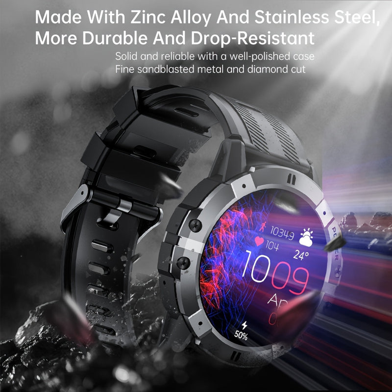 [Smart Watch] 1.52" Synwoo Smart Watch, Touchscreen Outdoor Sports Watch | 410mAh Battery, Pedometer, 100+ Exercise Modes, Camera Control, Weather Forecast, Swimming Mode, Black Strap, Outdoor Fitness Gear