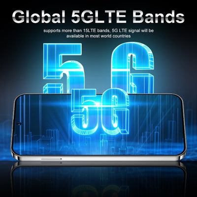 Ultra-thin 8GB + 256GB smartphone, supports expansion of 128GB, Android 13/ Equipped with a 7.3-inch screen, dual SIM design, 1440 x 3200 resolution, up to 6800mAh long-lasting battery, equipped with charger + USB cable + hea