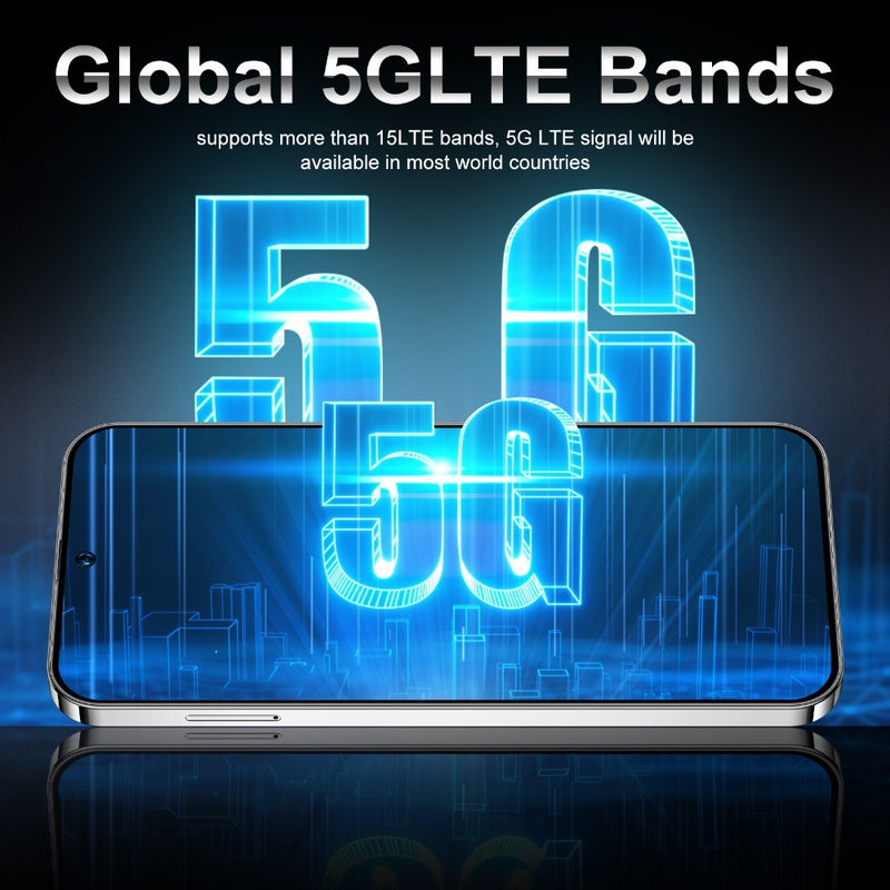 Ultra-thin 8GB + 256GB smartphone, supports expansion of 128GB, Android 13/ Equipped with a 7.3-inch screen, dual SIM design, 1440 x 3200 resolution, up to 6800mAh long-lasting battery, equipped with charger + USB cable + hea