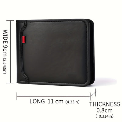 Men'S Slim Business Wallet - Minimalist Design with Multiple Card Slots, ID Window & Cash Compartment - Compact Travel Organizer - Durable Faux Leather Material - Ideal Gift for Professionals, Fathers, Husbands - Perfect for