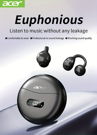 [Acer official genuine]TWS wireless headset, with fashionable lightweight touch design, adaptable sports running scene, support bass stereo and call noise reduction, with low latency gaming mode, HIFI sound. Super long standb