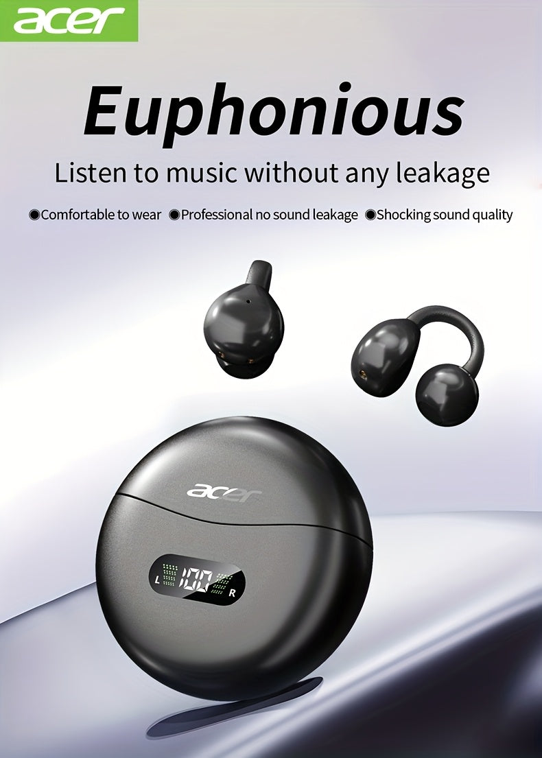 [Acer official genuine]TWS wireless headset, with fashionable lightweight touch design, adaptable sports running scene, support bass stereo and call noise reduction, with low latency gaming mode, HIFI sound. Super long standb