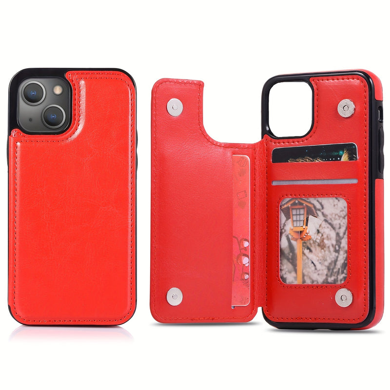 جراب iPhone قابل للطي من الجلد الصناعي عالي الجودة مع فتحات للبطاقات وحامل مقاوم للصدمات متوافق مع موديلات مختلفة بما في ذلك X XR XS Max 11 pro 12 pro 13 pro 14 15 16 SE 6 7 8 plus