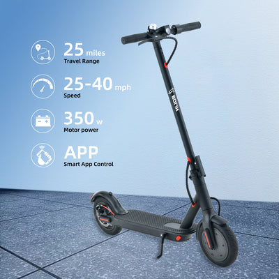 Foldable Electric Scooter with 300W Brushless Motor, 20-45km/h Speed & 20km Range, App Control, Shock-Absorbing Tires, Lightweight Commuter Vehicle - Blue/Red/Black/Gray, 100-240V, 50Hz/60Hz, 18650 Lithium Battery, Rear Brake