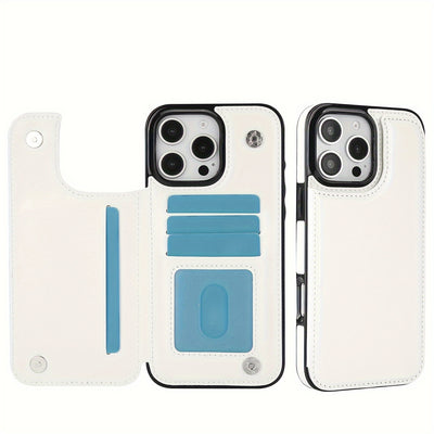 جراب iPhone قابل للطي من الجلد الصناعي عالي الجودة مع فتحات للبطاقات وحامل مقاوم للصدمات متوافق مع موديلات مختلفة بما في ذلك X XR XS Max 11 pro 12 pro 13 pro 14 15 16 SE 6 7 8 plus