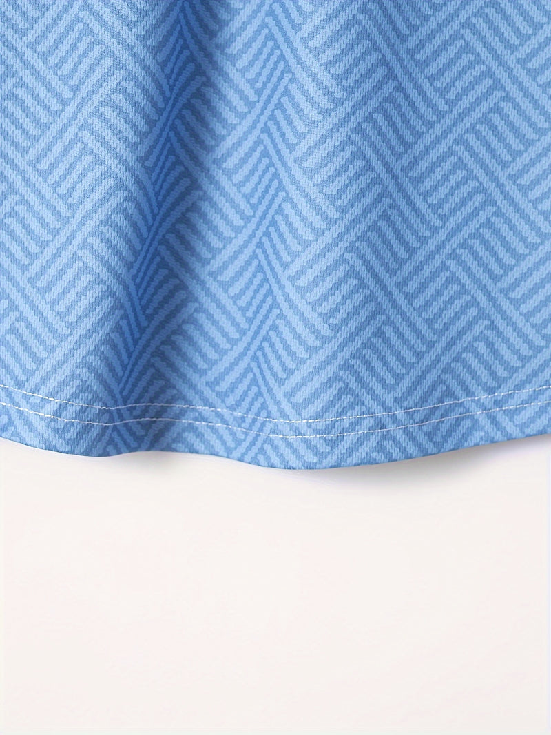 تي شيرت رجالي بأكمام قصيرة + شورت بدلة رياضية كاجوال باللون الأزرق