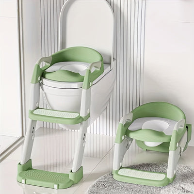 3-in-1 Adjustable Height Collapsible Portable Potty Training Toilet Seat with Safety Non-Slip Design, Soft Padded & Sturdy Construction & Potty Training at Home & Travel - Mixed Colors, Potty Seat