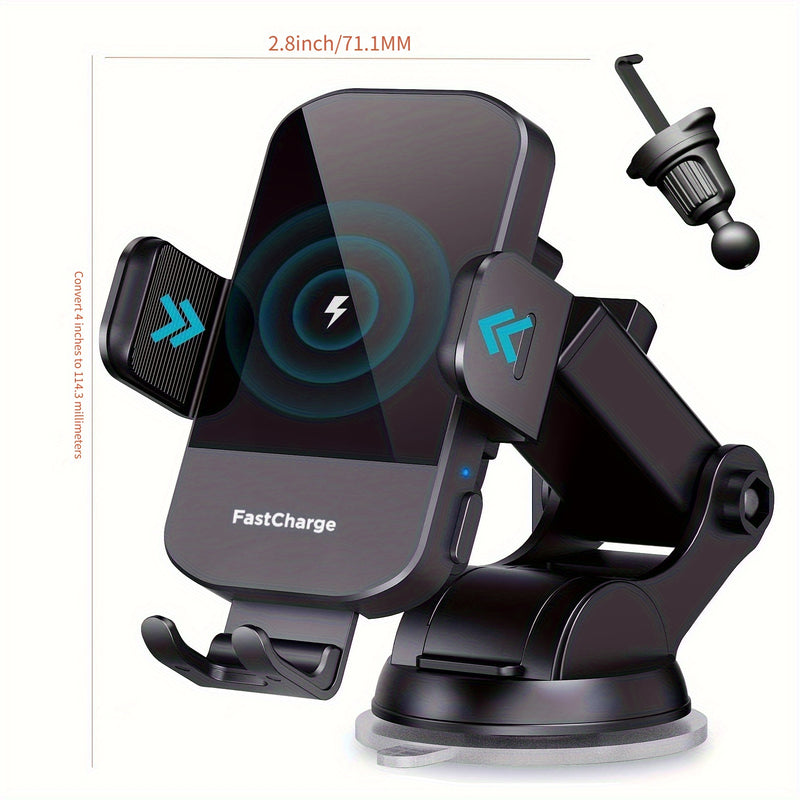 Hot-Selling Car Wireless Charging Holder 15W Fast Charger with Smart Sensor for Mobile Phones