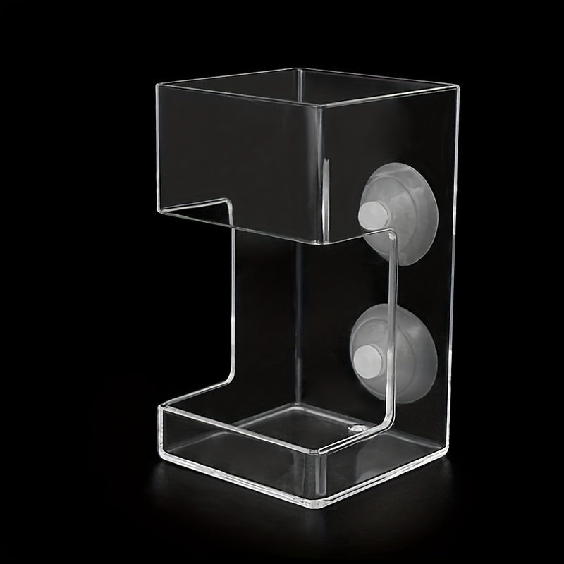 1pc Non-Slip Aquarium Fish Feeder Ring - Transparent Acrylic Floating Food Dispenser with Beads for Controlled Fish Feeding, Essential Tank Accessory for Healthy Aquatic Environment