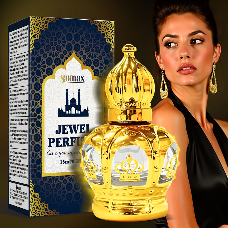 SUMAX Luxury Golden Crown Perfume Roller Ball - Long-Lasting Royal Fragrance Oil, Alcohol-Free, Elegant Golden Perfume for Women & Men, Massage Oil for Wrists, Neck, Special Events - Luxury Gift Box with Golden Cap & Box - Id