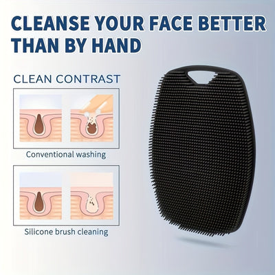 Elegant Men's Exfoliating Tool with Ergonomic Non-Slip Handle – Easy to Clean, Rinse Off Instantly, Battery-Free Design for Shower or Bath Use. A Must-Have Grooming Essential in Any Stylish Man’s Spa Experience—Includes