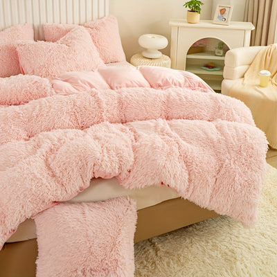 طقم غطاء لحاف فاخر من 3 قطع - غطاء سرير ناعم ومريح لجميع المواسم مصنوع من البوليستر بسحاب لغرفة النوم وغرفة الضيوف والمبيت