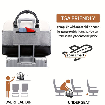 مجموعة حقائب سفر بسيطة ذات سعة كبيرة، حقيبة يد خفيفة الوزن بسحاب، حقيبة محمولة للاستخدام اليومي مع حزام قابل للفصل، حقيبة للجنسين للاستخدام اليومي