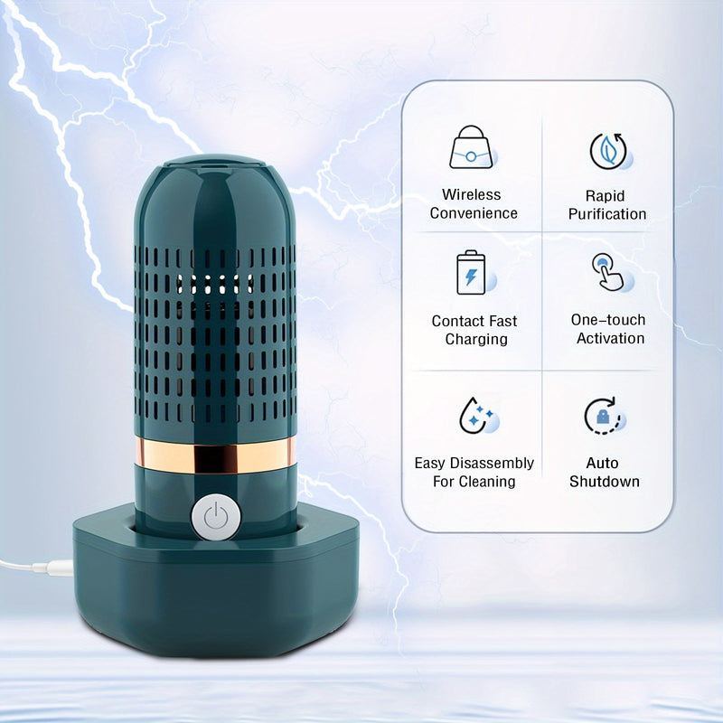 جهاز تنظيف الفواكه والخضروات، منظف الفواكه والخضروات، جهاز تنقية الطعام اللاسلكي USB، جهاز تنظيف لغسل الفواكه والخضروات والأرز واللحوم وأدوات المائدة (أزرق)