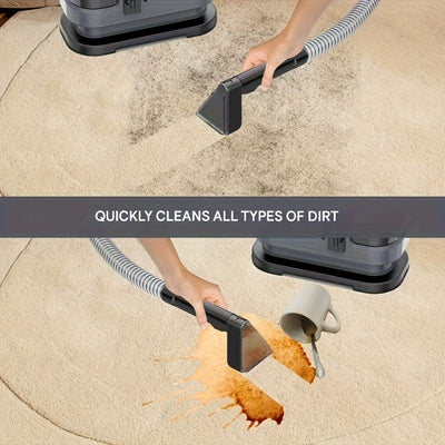 Carpet Cleaning Machine with Strong Suction - Heavy-Duty Deep Cleaner, IPX4 Waterproof, Powerful Suction for Carpets, Upholstery, Hardwood Floors - Includes Hose & Nozzle - Ideal for Home, Office, Pet Hair Removal - Compatibl