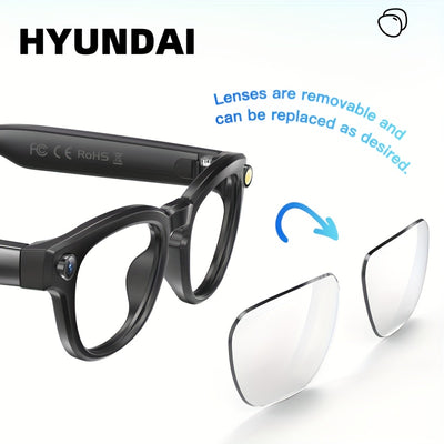 HYUNDAI Q8 Wireless Wireless Earbuds with Auto Sleep Mode, USB-C Charging, Long-Lasting Battery - Matte Black, Compatible with Smartphones/Tablets/Laptops, for Women, Gym, Travel, Everyday Use - Stylish Wireless Earbuds for F