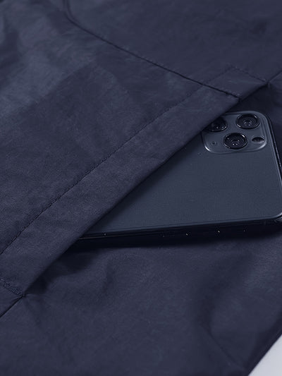 Men'S Navy Blue Sleeveless Vest with Stand Collar, Zippered Front & Side Pockets - Casual, Loose-Fit Outdoor Sports Vest for All Seasons, Polyester Fiber Lining, Perfect for Fall/Winter