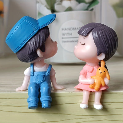 Cute Ornaments Couple Action Figurines Balloons Ornaments For Car Dashboard Decoration