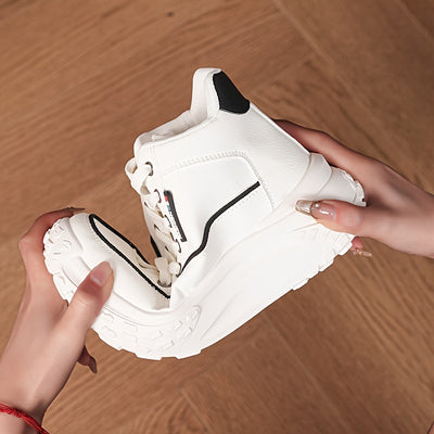Women's Platform Sneakers, Versatile High Top Outdoor Shoes, Women's Comfortable Athletic Shoes