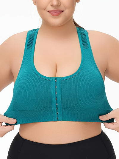 New Cross-Border Plus-Size Sports Bras with Breathable Mesh, Strong Support, Wire-Free, Seamless Design, Available in a Set of Three.