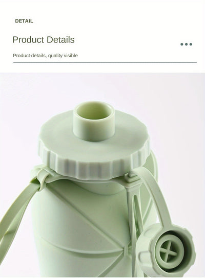 Foldable Silicone Insulated Tumbler - Large Capacity, Portable Water Bottle with Lid and Strap, Ideal for Outdoor, Travel, and Sports Use, Hand Wash Only, Outdoor Hydration|Foldable Water Bottle|Durable Insulation