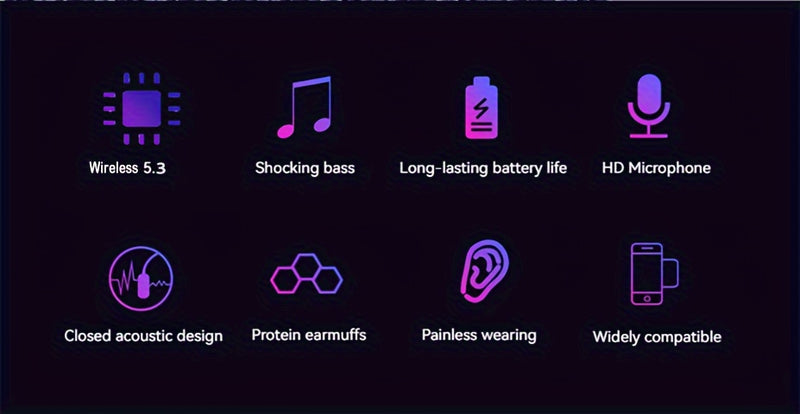 Wireless Headset Wireless Earphone Wireless 5.0 Cute Earbuds Headsets Foldable Lightweight Headphones Suitable For Travel Work Mobile Phone Computer Laptop Christmas Gift For Friends.