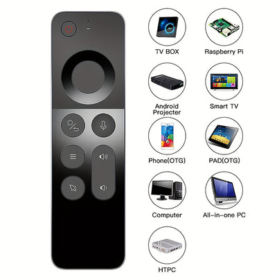 2.4G Universal Remote Control with Voice Command, Gesture Control, IR Learning, and Mini Keyboard - Programmable for Smart TV & Devices, Device Control Solution, Entertainment System Management, Programmable Remote Control, V