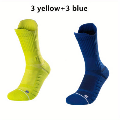 3/6/10 Double Large Size Thick Autumn And Winter Warm Pressure Relief Shockproof Non-Slip Sports Socks for Basketball, Football, Running, And Hiking for Men