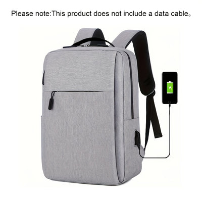 1pc Lightweight Laptop Bag - Durable Fabric Business Backpack with Adjustable Shoulder Straps, Multiple Compartments & Zipper Closure for School, Travel, Work - Grey, Backpack for Travel, Casual Style, Sturdy Construction