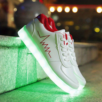 Women's Colorful Luminous Sneakers, Lace Up Low-top Lightweight Outdoor Shoes, Casual Sporty Footwear