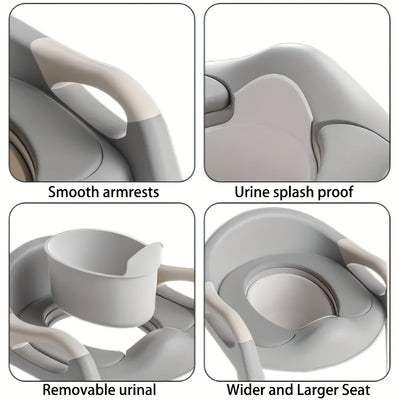 3-in-1 Adjustable Height Collapsible Portable Potty Training Toilet Seat with Safety Non-Slip Design, Soft Padded & Sturdy Construction & Potty Training at Home & Travel - Mixed Colors, Potty Seat