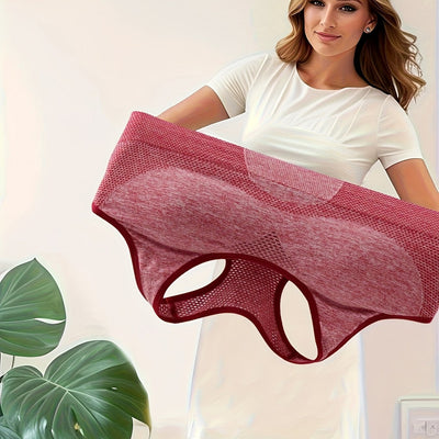 Breathable Plus Size Sports Bra Without Steel Ring, Seamless Hollow Mesh Thin Sports Yoga Bra