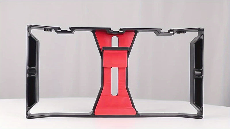 1pc Handheld Phone Stabilizer with Rotating Gimbal, Smartphone Micro Stand and Fill Light for Live Streaming/Photography Recording. Features Three Cold Shoe Mounts & Multiple 1/&