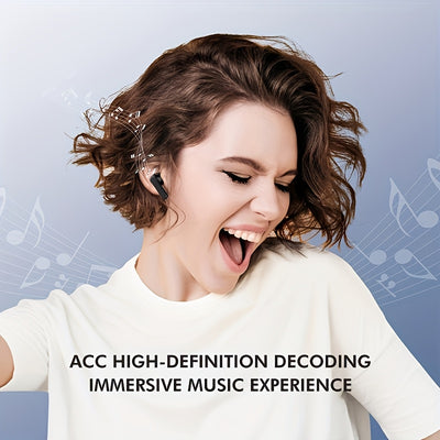 Wireless Earbuds with 197/1000 Real-Time Translation, Call Control, Back Design, Rechargeable Lithium Polymer Battery, Condenser Microphone, Low Radiation Comfort Wear - Compatible with Smartphones and Tablets