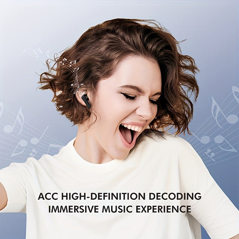 Wireless Earbuds with 197/1000 Real-Time Translation, Call Control, Back Design, Rechargeable Lithium Polymer Battery, Condenser Microphone, Low Radiation Comfort Wear - Compatible with Smartphones and Tablets