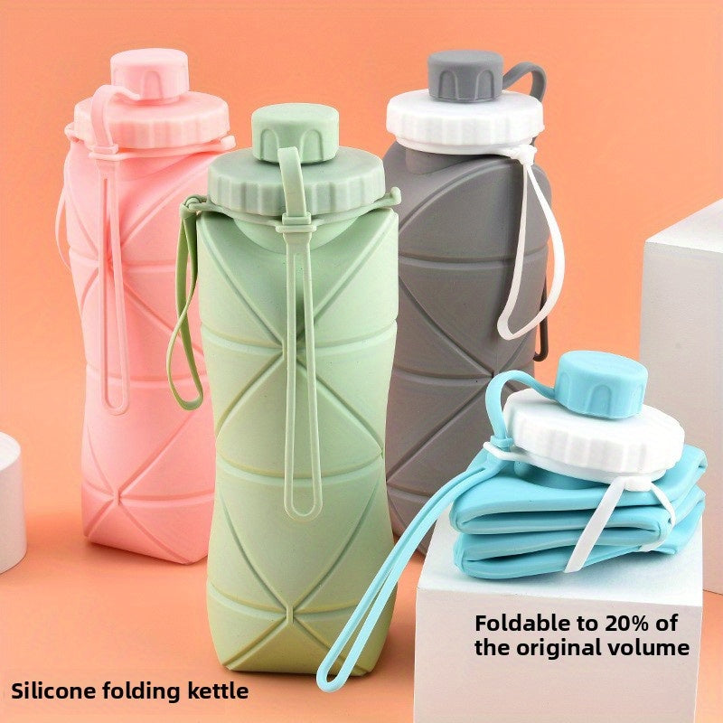 Foldable Silicone Insulated Tumbler - Large Capacity, Portable Water Bottle with Lid and Strap, Ideal for Outdoor, Travel, and Sports Use, Hand Wash Only, Outdoor Hydration|Foldable Water Bottle|Durable Insulation