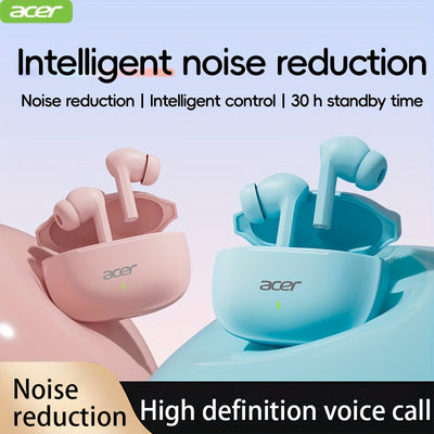 ACER OHR504 Wireless Headphone, Super Long Standby, Wireless Earphone Hi-Fi Stereo Sound, Smart Call Noise Cancellation, Gaming Mode Low Latency,  Comfortable Fit for Travel, Sports, Work, Study, Game, Multi-Device, Ideal Chr