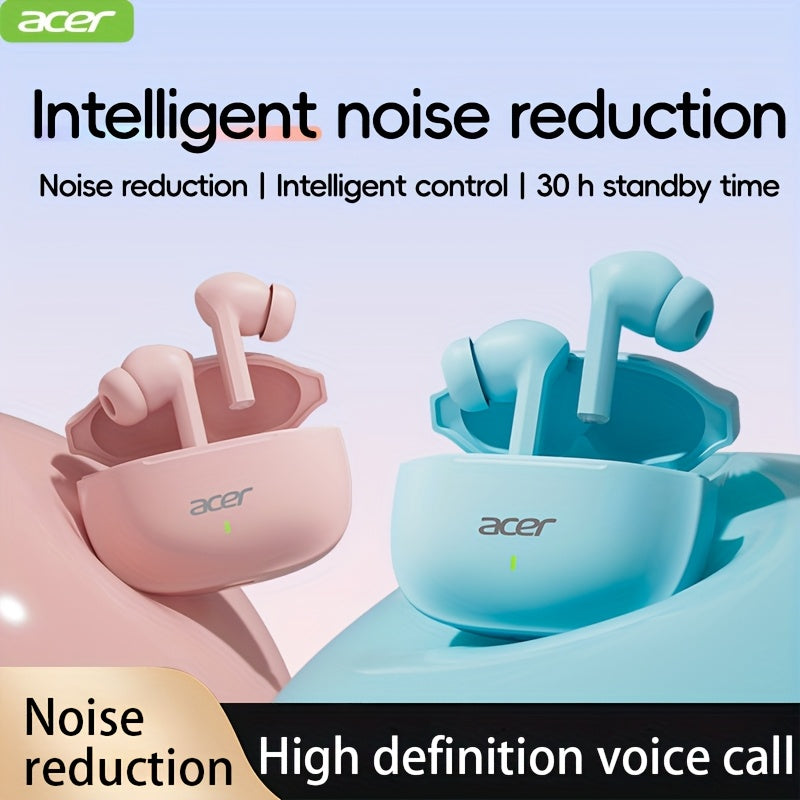 ACER OHR504 Wireless Headphone, Super Long Standby, Wireless Earphone Hi-Fi Stereo Sound, Smart Call Noise Cancellation, Gaming Mode Low Latency,  Comfortable Fit for Travel, Sports, Work, Study, Game, Multi-Device, Ideal Chr