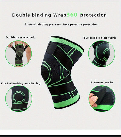 1pc Premium Breathable Compression Knee Brace - Advanced Joint Support for Sports, Gym & Hiking - Durable Protector with Enhanced Elasticity for Fitness, Weightlifting, and Mountaineering Adventures