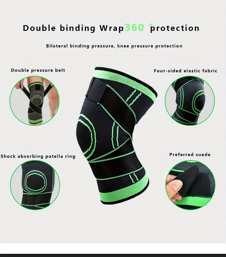 1pc Premium Breathable Compression Knee Brace - Advanced Joint Support for Sports, Gym & Hiking - Durable Protector with Enhanced Elasticity for Fitness, Weightlifting, and Mountaineering Adventures